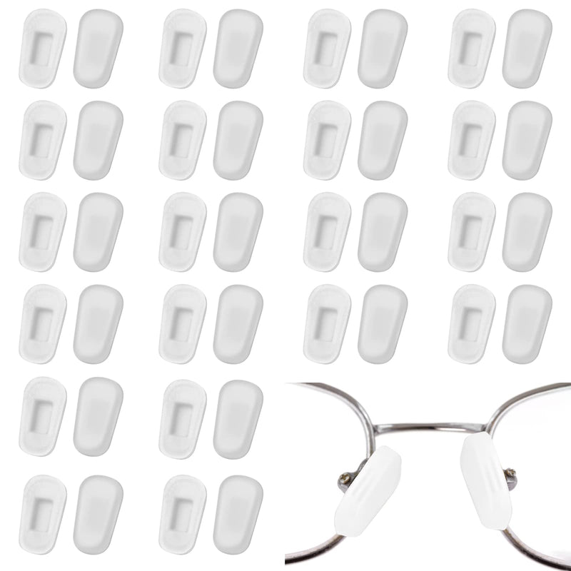 20 Pairs Eyeglass Nose Pads Covers, Slip-On Glasses Nose Pad Replacement Silicone Nose Pads for Eyeglasses, Eye Glasses Nose Pads Non Slip Protective Covers for Screw-in Glasses Sunglasses (White) - BeesActive Australia