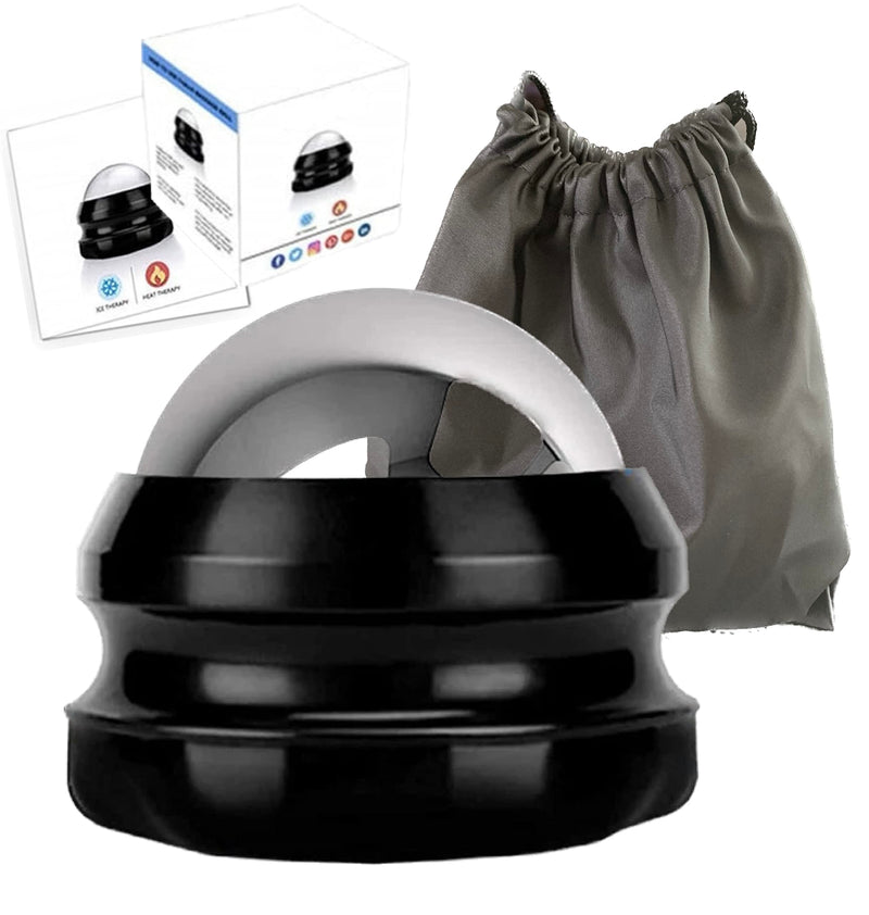Stainless Steel Massage Roller Ball, Cryotherapy, Heat Therapy & Aromatherapy Manual Massager Roller Ball, Deep Tissue Massage. (Black) Black - BeesActive Australia