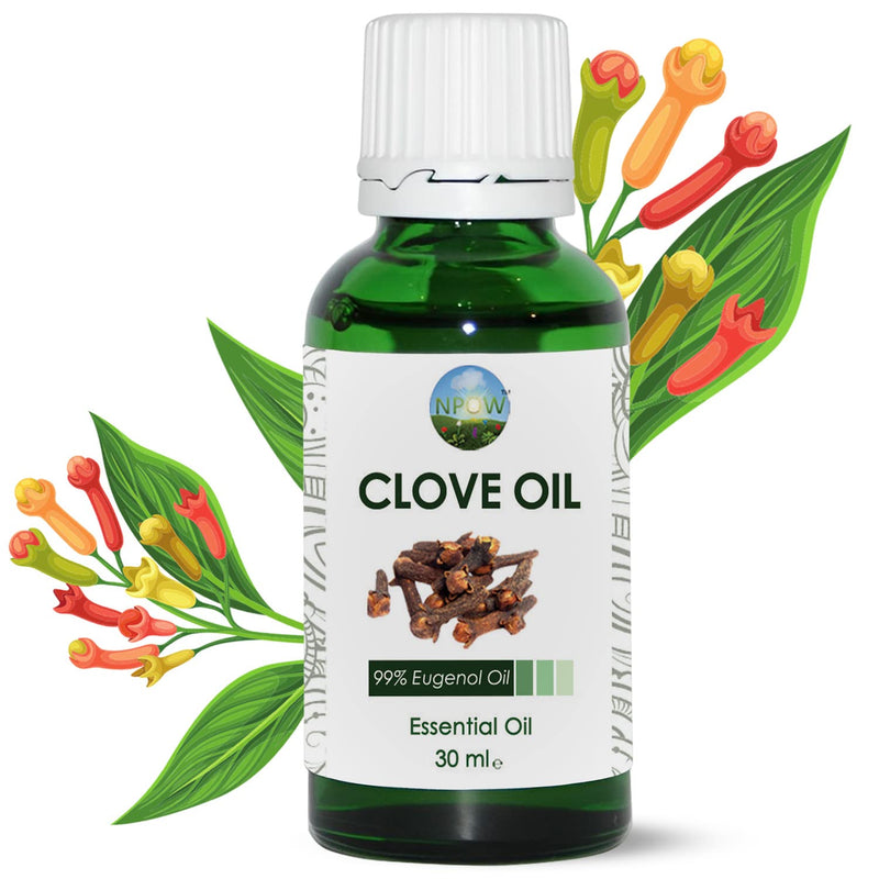 NPOW Clove Oil, Clove Essential Oil, Clove Oil for Toothache Pain Relief, Clove Oil for Hair Growth, Oil of Cloves for Toothache, Essential Oil for Oral Discomfort - 30ml 30 ml (Pack of 1) - BeesActive Australia