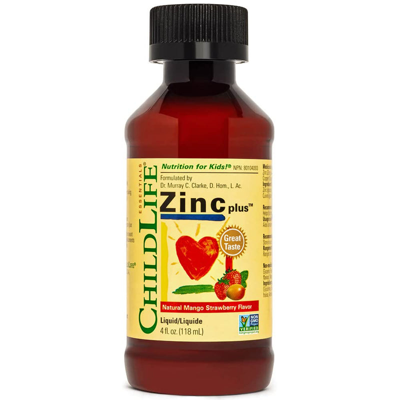 ChildLife Essentials, Liquid Zinc Plus, Vegan Zinc Drops with Copper for Children, 118ml, Lab-Tested, Vegetarian, Gluten Free, Soy Free, GMO Free - BeesActive Australia