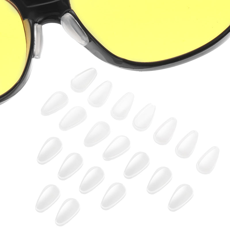 Bewudy 10 Pairs Eyeglass Nose Pads for Glasses, 3mm Adhesive Eyeglasses Nose Grips with Airbag, Soft Silicone Nosepads for Eyeglasses Sunglasses Reading Glasses (Transparent) Transparent - BeesActive Australia