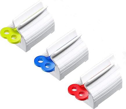 Toothpaste Squeezer,3 PCS Rolling Tube Squeezer Plastic Toothpaste Dispenser Rotate Toothpaste Seat Holder Stand for Bathroom - BeesActive Australia