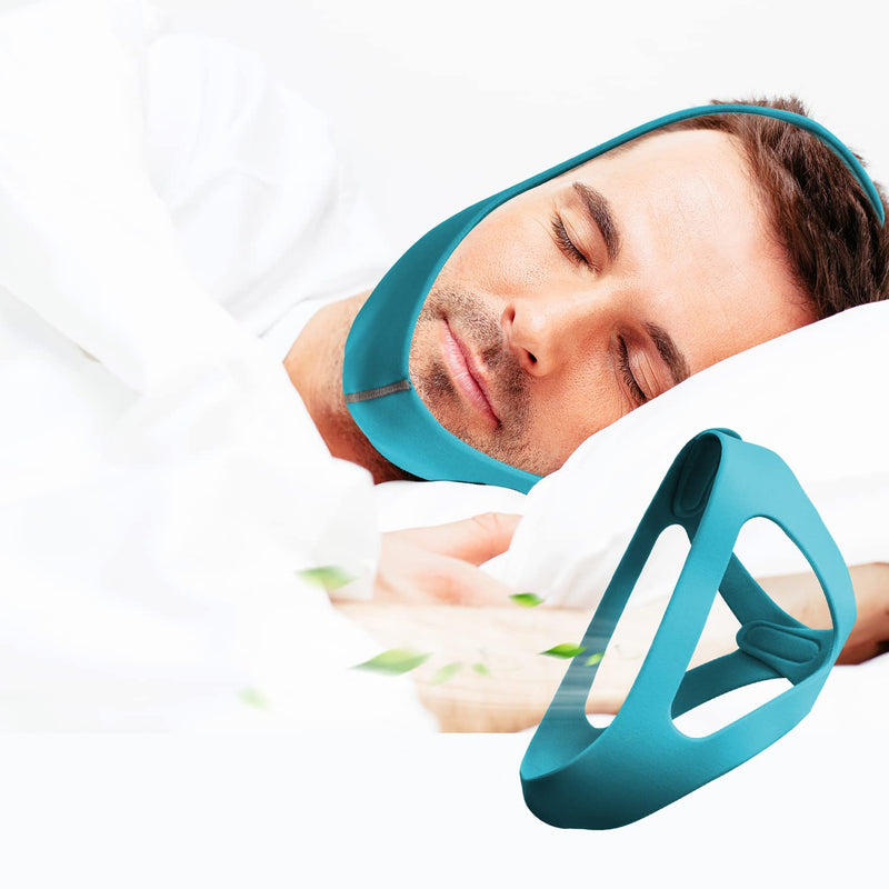 Babyfond Upgrade Anti Snore Chin Strap, Larger Jaw Support Belt for CPAP Users Prevent Snoring, Adjustable and Breathable Stop Snoring Sleep Aid for Men Women (Blue) Blue - BeesActive Australia