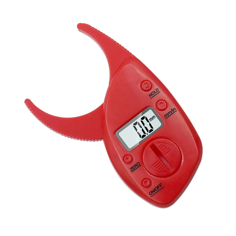 Healvian Digital Calipers Body Fat Measuring Device Portable Fat Tester Digital Skinfold Analyzer Body Fat Caliper Digital LCD Display Teller Fat Teller Tool Measuring Instrument Fat Clip 11.4X6.7cm Red - BeesActive Australia