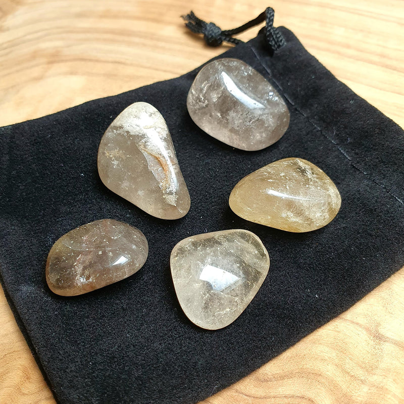 5 x Smoky Quartz Tumblestones | 15-20mm Polished Gemstone Crystals | Healing Crystals for Luck & Prosperity - BeesActive Australia