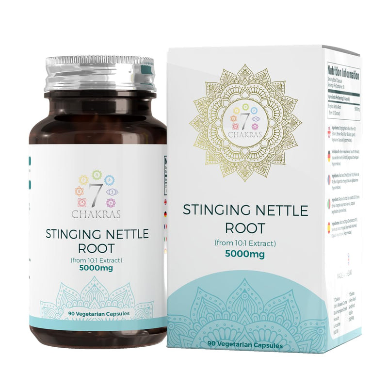 7C Stinging Nettle Root | 90 High Strength Stinging Nettle Root Capsules - 5000mg Nettle Root per Serving from 10:1 Extract | Non-GMO, Gluten & Allergen Free | ISO Certified & Manufactured in The UK - BeesActive Australia