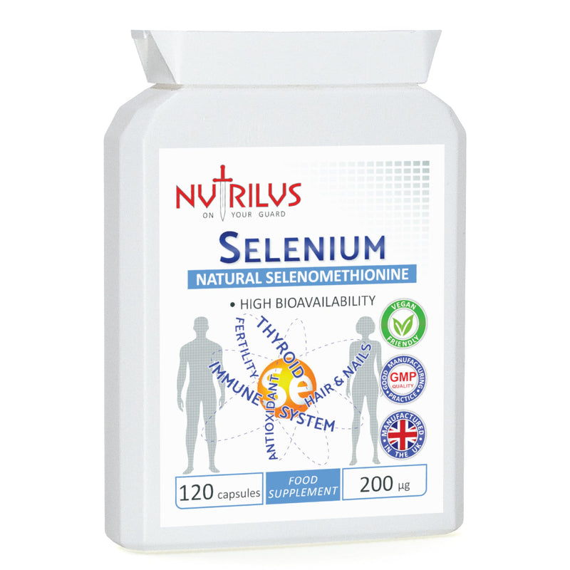 Selenium 120 Capsules 200�g - Natural Selenomethionine - High Bioavailability - High Strength - One-a-Day - Immune, Thyroid, Fertility - Hair and Nails - BeesActive Australia
