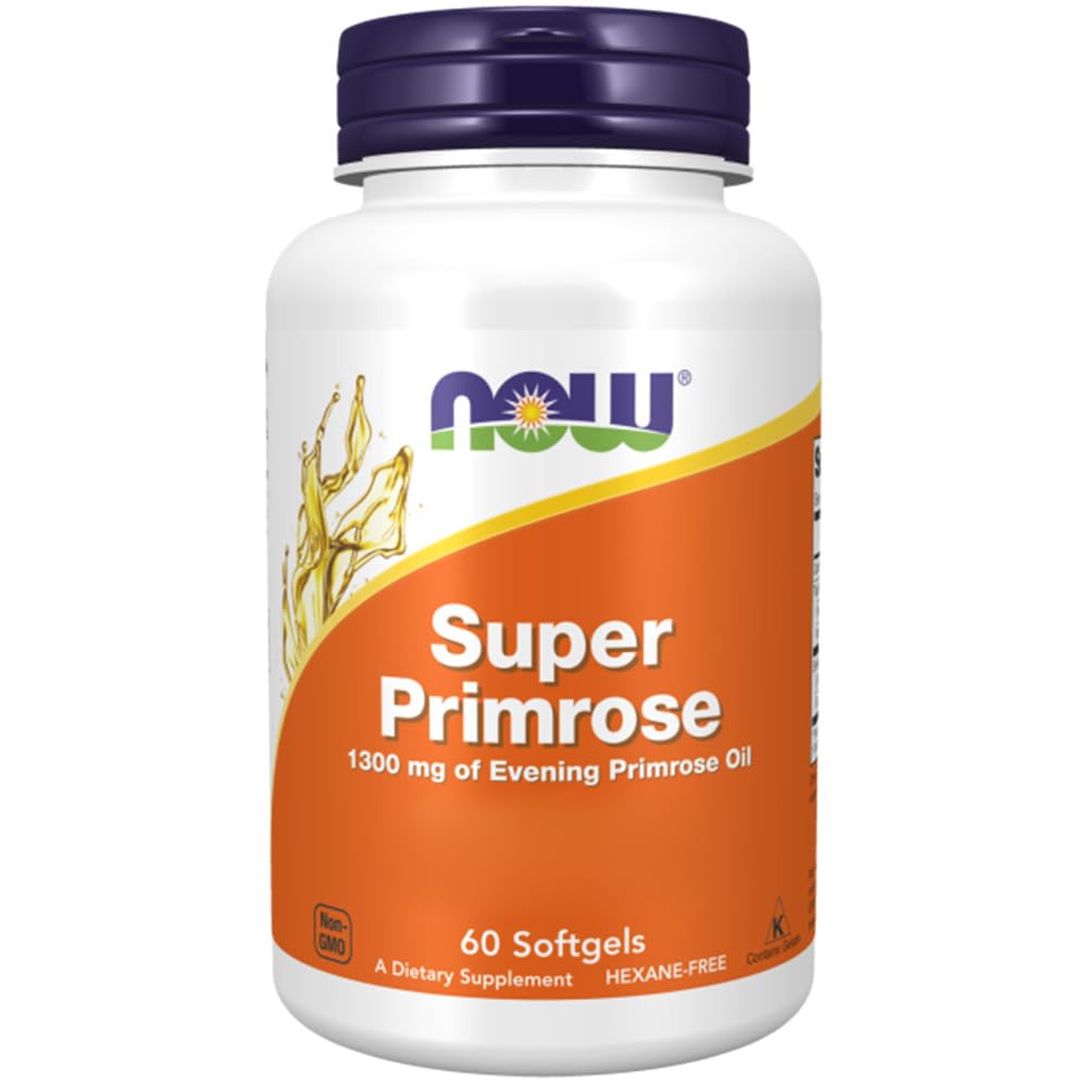 Now Foods Super Primrose (Evening Primrose Oil), 1300mg, 60 Softgels, Lab-Tested, Soy Free, Gluten Free, Non-GMO - BeesActive Australia