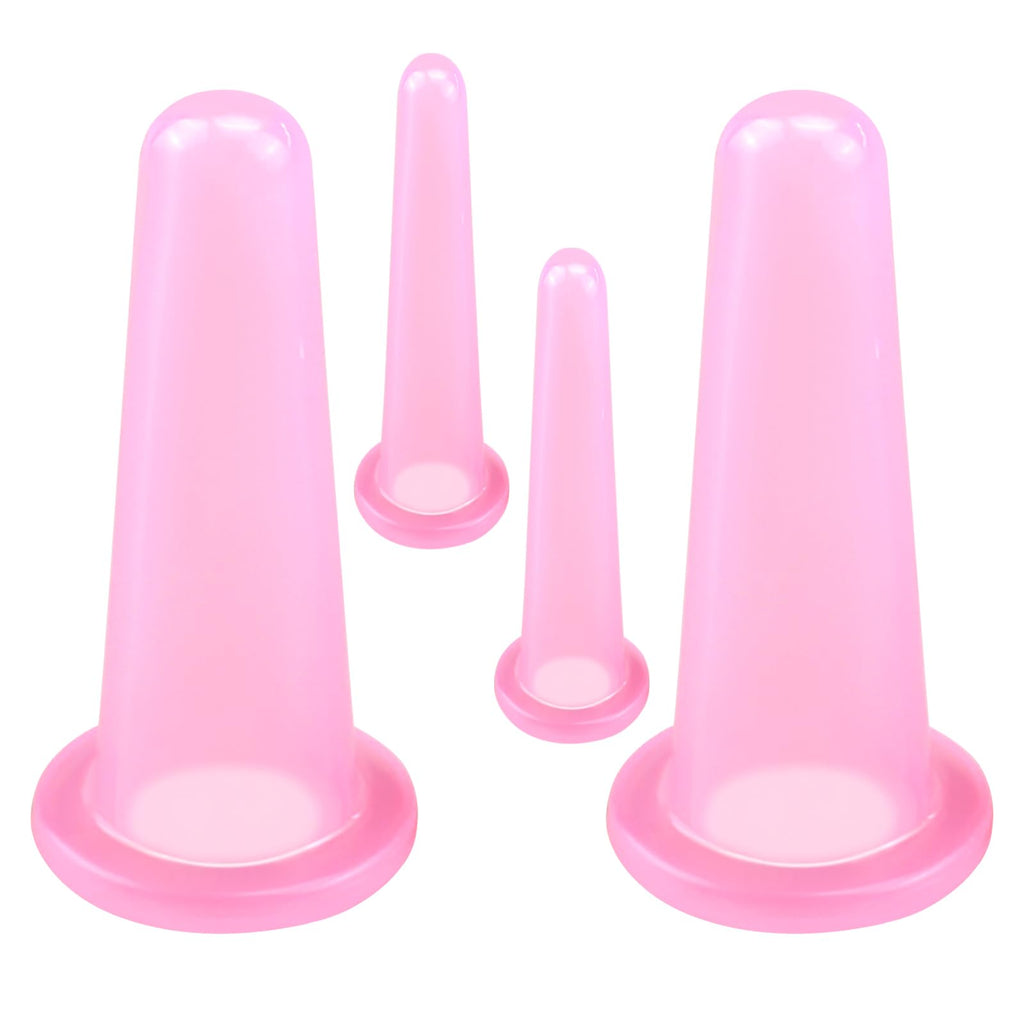 4 Pcs Silicone Facial Cupping Therapy Set Vacuum Massage Cup Kit Body Cupping Cup Set for Face Neck Back Eyes Massage Vacuum Cans Suction Anti Cellulite Massager,Anti-Aging Beauty Tool - BeesActive Australia