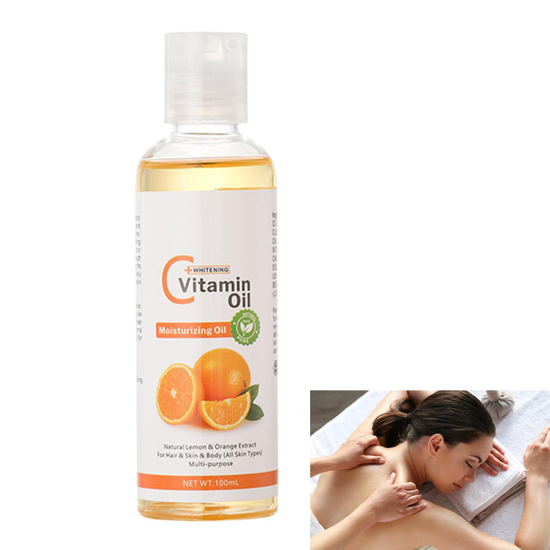 Vitamin C Oil, Massage Oils for Massage Therapy, Pain Relief Sensual Body Oil, Natural Massage Oils for Massage Therapy, Eyelashes, Hair, Eyebrows Growth, Moisturiser for Skin (Vitamin C) Vitamin C - BeesActive Australia