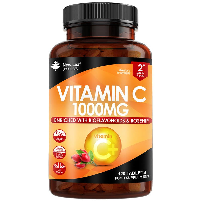 Vitamin C Tablets 1000mg - Premium Vitamin C Supplements - Enriched With Bioflavonoids & Rosehip Vegan & Vegetarian Vitamin C Tablets High Strength Ascorbic Acid Vit C for Normal Immune System UK Made - BeesActive Australia