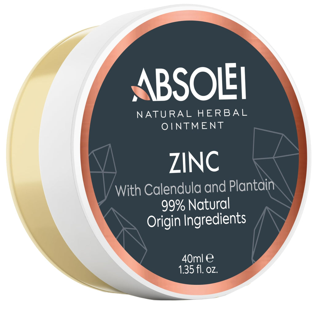 Absolei Zinc Oxide Ointment, Natural Ointment for Skin Irritations and Wounds with Calendula and Plantain, 40 ml - BeesActive Australia