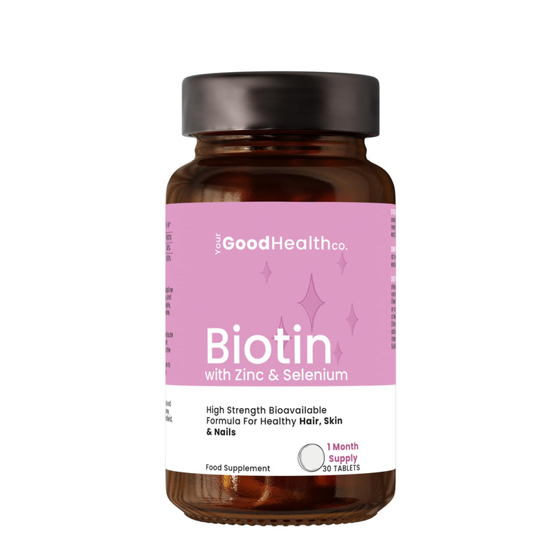 Your Good Health Co � Biotin | Vegan | Biotin with Zinc & Selenium | Healthy Hair, Skin & Nails | Tablet | 1 x 30 Day Supply - BeesActive Australia