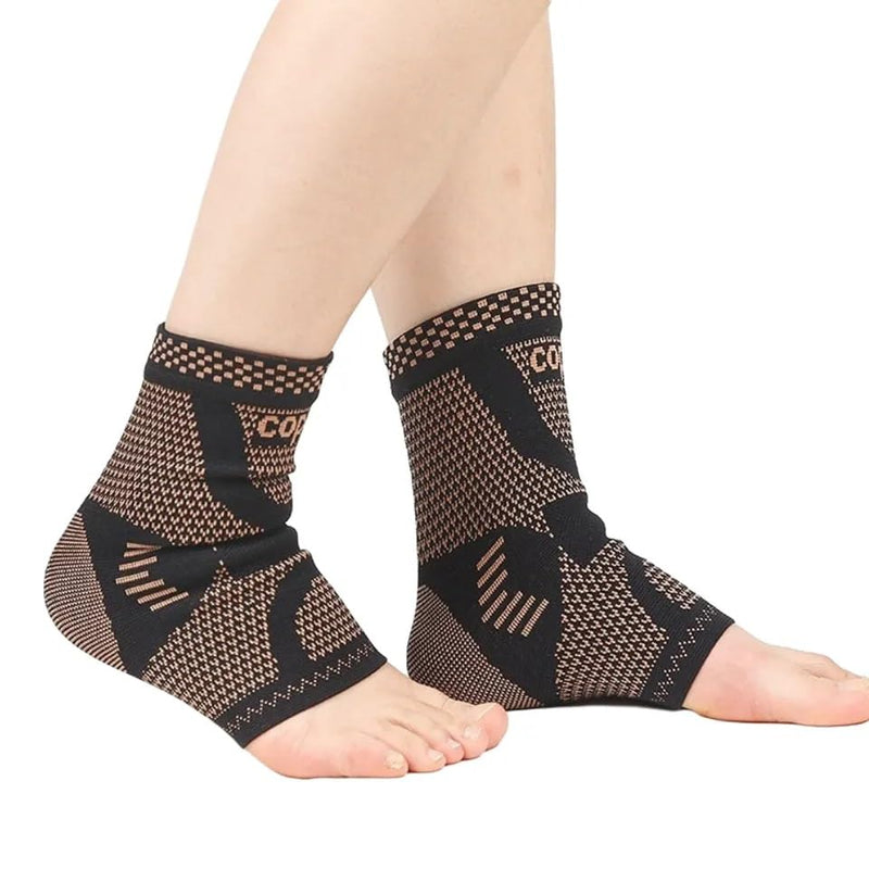 Copper Compression Sleeve Ankle Support Brace for Men & Women | Compression Ankle Support Foot Socks | Ankle Support Strap for Pain Relief, Arthritis, Running, Swelling, Plantar Fasciitis, Sports (S) S - BeesActive Australia