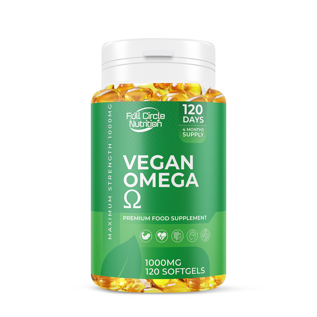 Vegan Omega 3,6 & 9-120 Soft Gels - 4 Months Supply - DHA EPA Oil & Flaxseed Oil - HIgh Strength Vegan Omega Source - BeesActive Australia