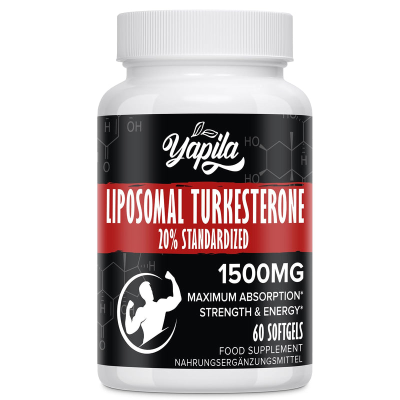 Liposomal Turkesterone Supplement - 1500mg Ajuga Turkestanica Extract, Standardized to 20% Turkesterone, Max Absorption, High Strength for Bodybuilding, No Additives, Non-GMO 60 count (Pack of 1) - BeesActive Australia