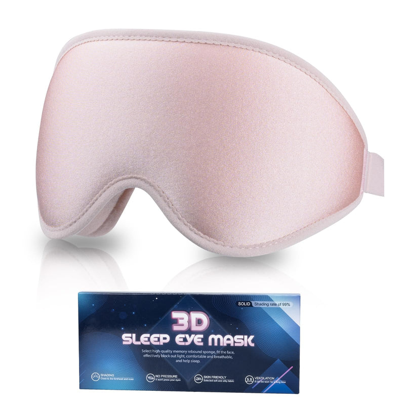 Sleep Eye Mask, 3D Contoured Sleep Mask Light Blocking Sleep Mask for Women and Men, Soft and Comfortable Night Eye Blinder, Suitable for Travel, Flight, Lunch Breaks, Sleeping, Meditation (Pink) Pink - BeesActive Australia