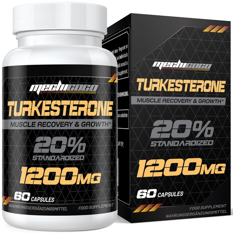 Turkesterone Supplement 1200mg Ajuga Turkestanica Extract - High Strength, Standardized to 20% Turkesterone, Muscle Growth & Strength - Vegan, Free from Soy, Additives 60 count (Pack of 1) - BeesActive Australia