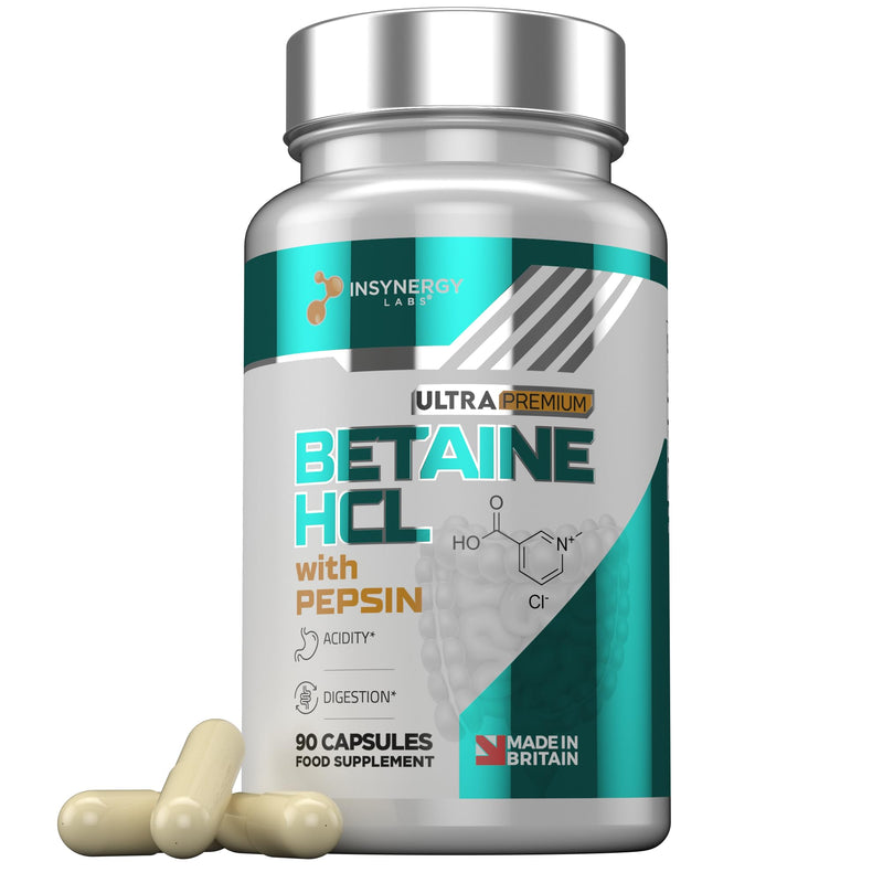 Ultra Premium Grade Betaine HCL & Pepsin � The UK�s No1 Betaine Hydrochloride Digestive Enzyme Supplements | 90 Vegan Capsules - BeesActive Australia