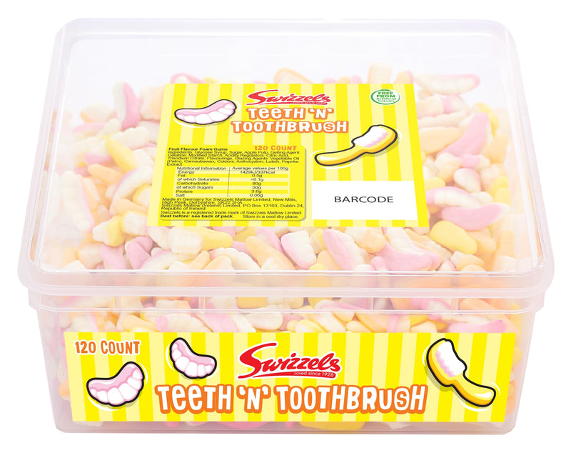 Swizzels Sweet Tubs Fun Gums Teeth N Toothbrush - BeesActive Australia