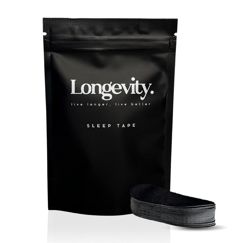 Longevity Sleep Tape - Mouth Tape for Sleeping, Snoring Aid, Improved Nasal Breathing, Strong But Gentle Adhesion (30 Strips) - BeesActive Australia