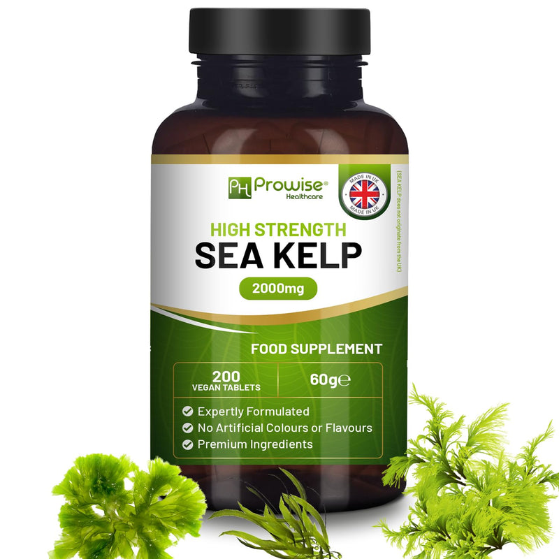 Sea Kelp 2000mg 200 Vegan Tablets | Natural Source of Iodine | Premium Ingredients | Proudly Made in The UK by Prowise - BeesActive Australia