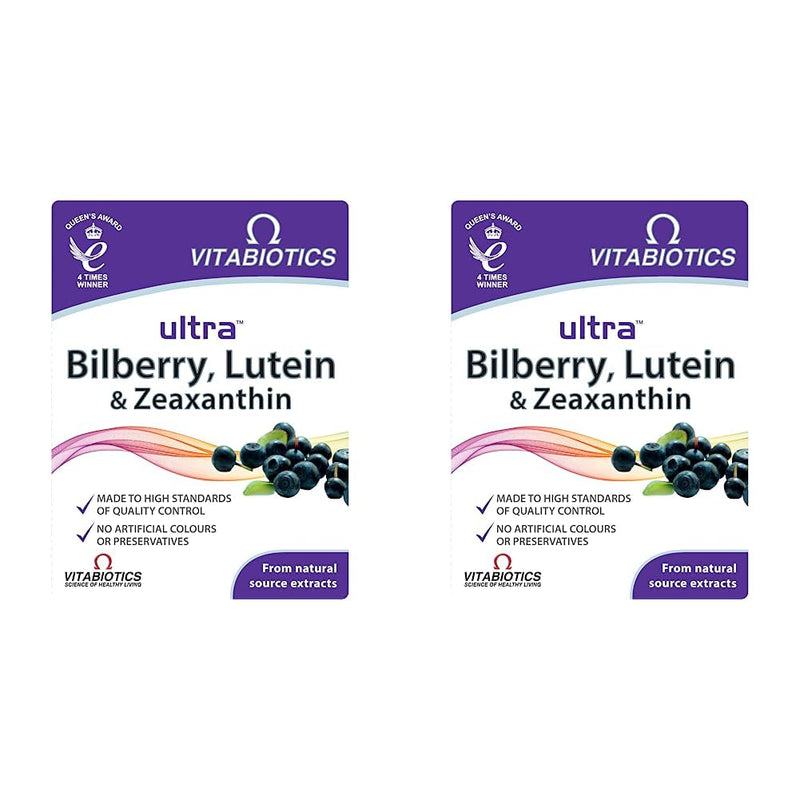 Vitabiotics Ultra Bilberry, Lutein and Zeaxanthin - 30 Tablets (Pack of 2) 30 count (Pack of 2) - BeesActive Australia