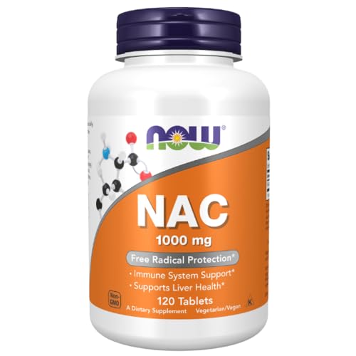 Now Foods NAC N-Acetyl-L-Cysteine 1000mg (120 Tablets) Amino Acids, Vitamins for Hair, Skin, Nails, Regeneration, for Immunity, Detox - BeesActive Australia