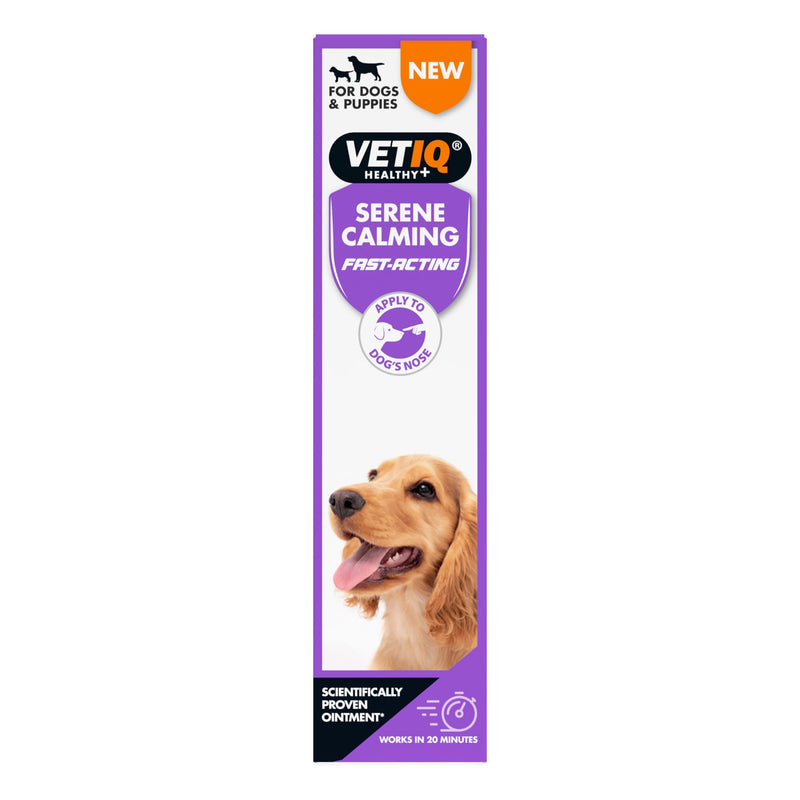 VETIQ Serene Calming Ointment For Dogs & Puppies, Fast Acting Natural Anxiety Relief, Simple Application to Dogs Nose, For Fireworks, Thunderstorms and Travel, 50g (Pack of 1) Ointment 50g