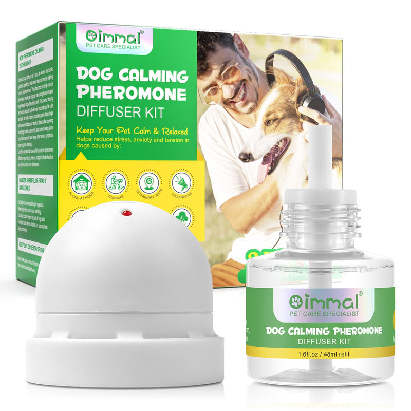 Dog Calming Pheromones Diffuser Kit, Dog & Cat Anxiety Relief Diffuser | 2 In 1 UK Plug-In Refillable 30 Days Diffuser + Refill 48ml, Comfort, Calming And Relax Anxious, Anti-Stress Behavioural Issues