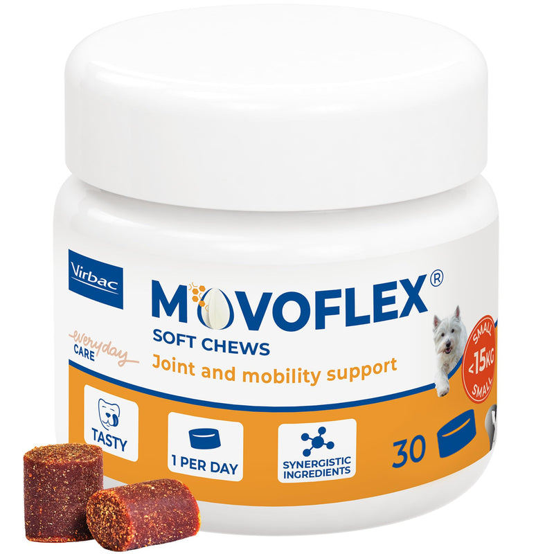 MOVOFLEX® Joint Supplement for Small Dogs <15kg | Supports Joints & Mobility | Fast-Acting Tasty Chews | 30 Chews