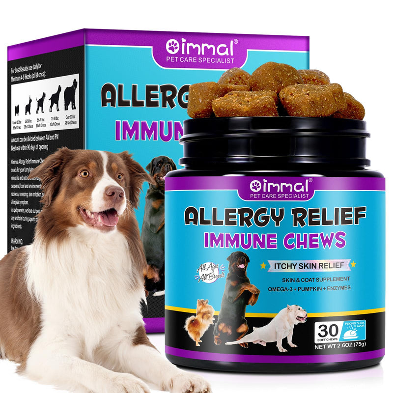 Dog Skin & Coat Nutrition Chews (30 Chews) – Daily Support for Normal Skin Condition & Coat Appearance, With Natural Ingredients & Omega 3, Peking Duck Flavour 30 Treats
