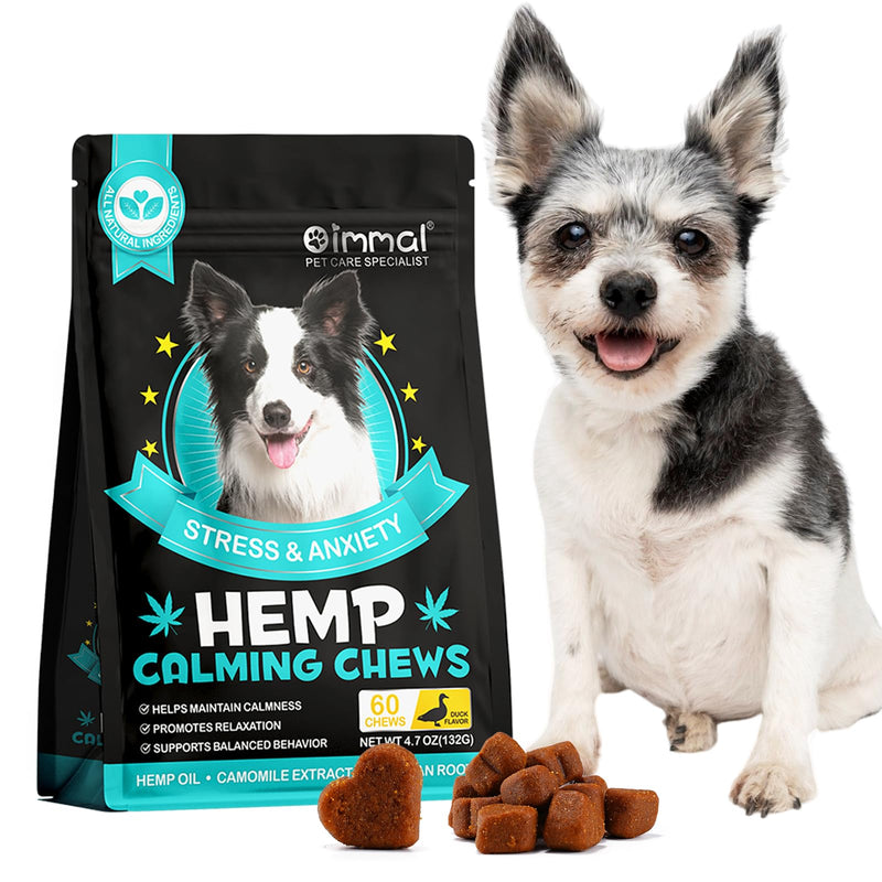 Calming Chews for Dogs(Chicken 60PCS),100% Natural Ingredients Dogs Calming Treats,Helps Dog Anxiety & Stress Relief, Separation and Barking,for All Breeds & Sizes 4.7oz(132g) Chicken