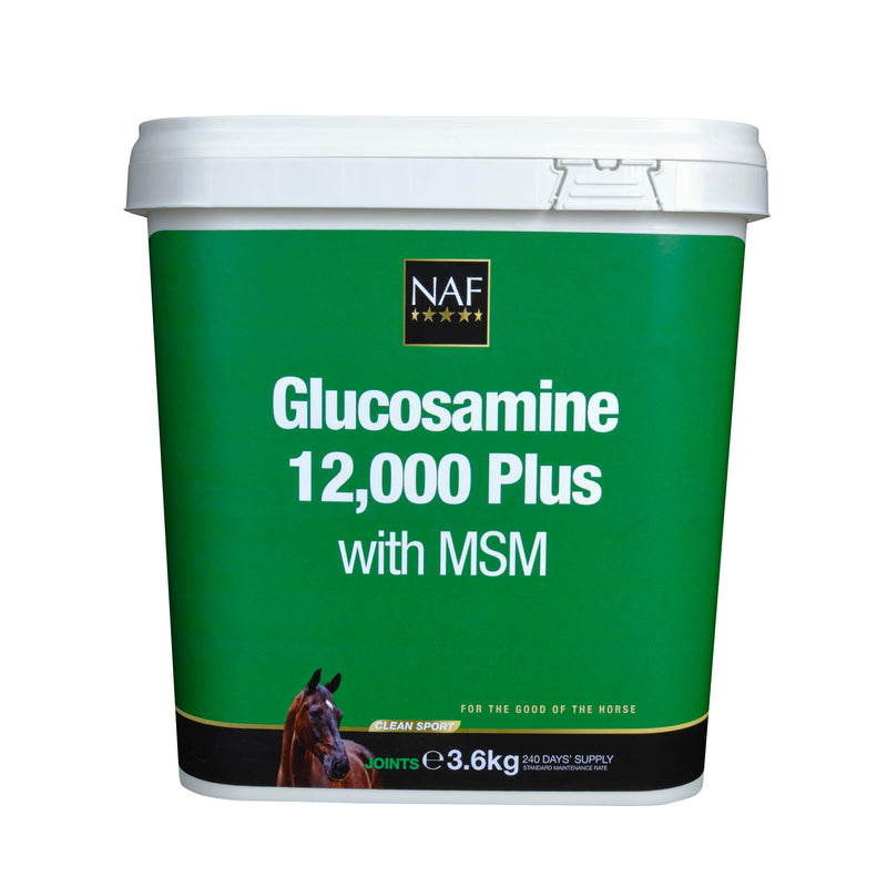 NAF Glucosamine 12,000 + MSM 3.6kg – High Strength Joint Supplement for Horses – Supports Joint Flexibility, Mobility & Comfort – With MSM for Connective Tissue Health