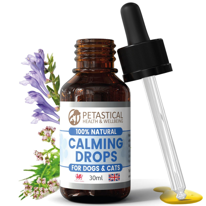 Dog Calming, Scullcap Valerian for Dogs, Cats, Anxiety Calming Drops, Home Alone, Barking, Loud Noises, Fireworks & Kennels (30ml) 30ml