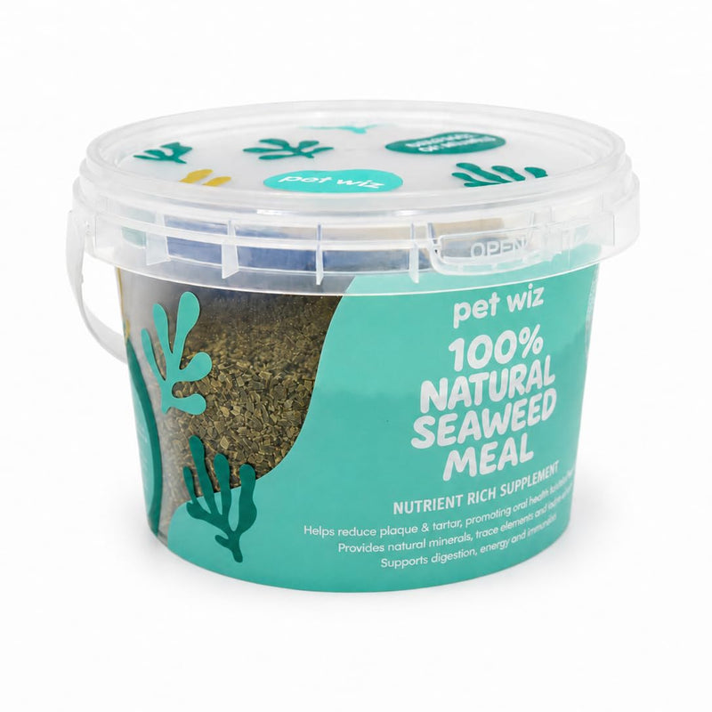 pet wiz 100% Natural Seaweed Meal for Dogs – Natural Plaque & Tartar Remover, Freshens Bad Breath & Promotes Healthy Gums – Supports Digestion & Overall Health – Made in UK (250g) Meal - 250g