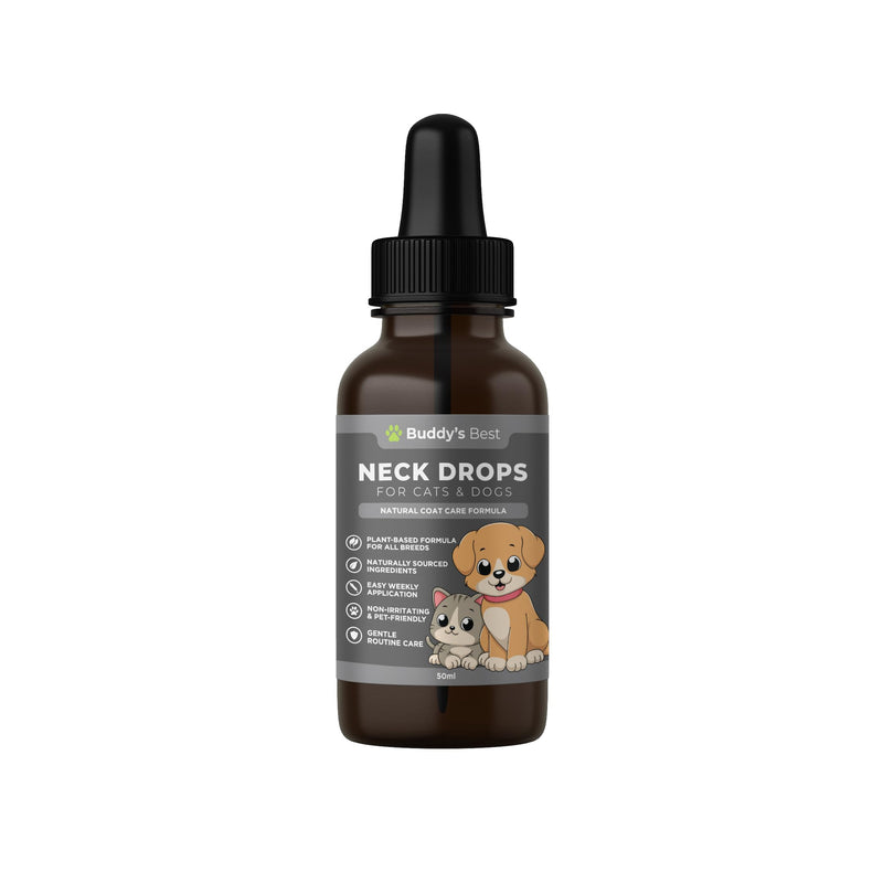 Wormwood Neck Drops for Cats & Dogs – Natural Coat Care Formula | Digestive Intestinal Support Supplement Drops | Plant-Based Topical Solution | Easy Application | Suitable for All Breeds – 50ml Pack of 1