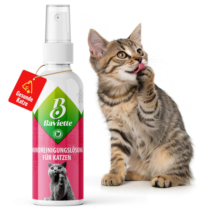 Baviette Premium Quality Probiotic Cat Care Set-Box: Eye Care, Ear Care, Tooth Cleaner, Wound Cleaner, Odor neutralizer, Allergy-free Spray (Wound Care)