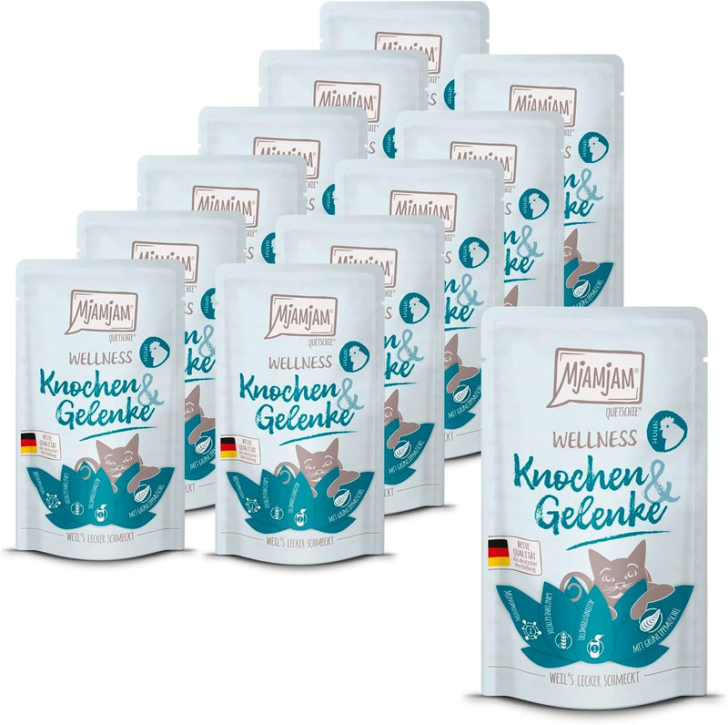 MjAMjAM - Premium wet food for cats - Wellness - Bones & Joints - Chicken, 12 pack (12 x 125g), grain-free Bones & Joints Chicken 125 g (Pack of 12)