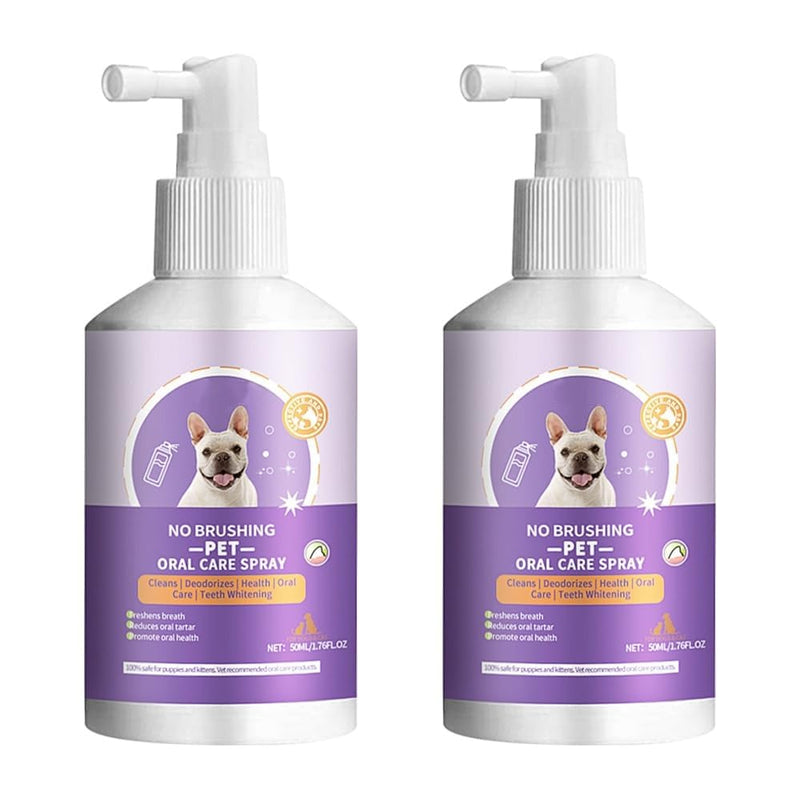 2 pcs Pet Oral Spray for Dogs and Cats, Pets Dental Care Bad Breath Treatment, Dog and Cat Natural Breath Freshener