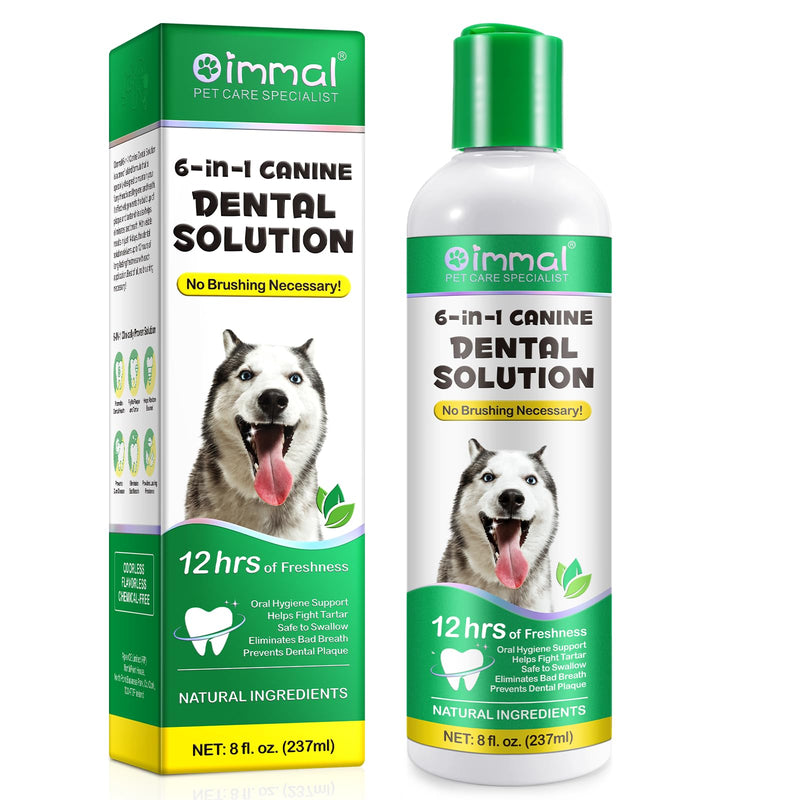 Dental Formula Water Additive for Dogs, Dog Oral Care Mouthwash, Dog Teeth Cleaning, Oral Hygiene Support, Fight Tartar, Clean Teeth, Fresh Breath, No Brushing Necessary (fluids 237ml) Fluids 237ml 118.5 ml (Pack of 2)