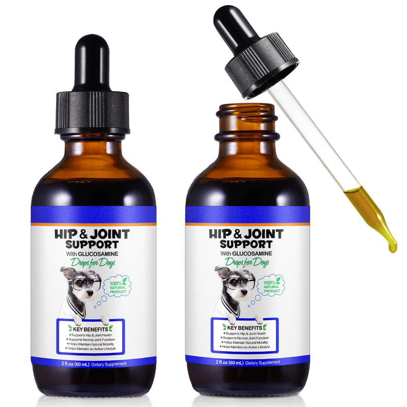 Joint Nutritional Support Liquid for Dogs,60mlx2| With Glucosamine & Plant-Based | Daily Wellness Formulation For All Breeds