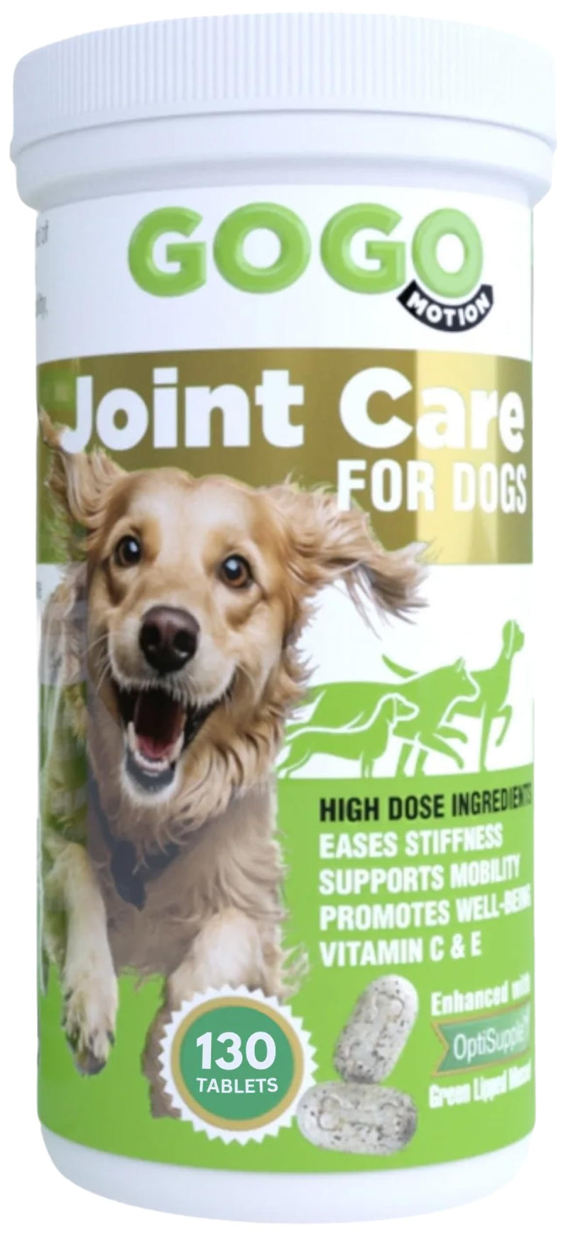 Joint Care Supplement for Dogs with Green Lipped Mussel and Glucosamine | Rapid Relief for Stiff Joints, Fortified with Vitamin C and E, Maximum Strength Tablets - 130 Crushable Tablets 130 count (Pack of 1)