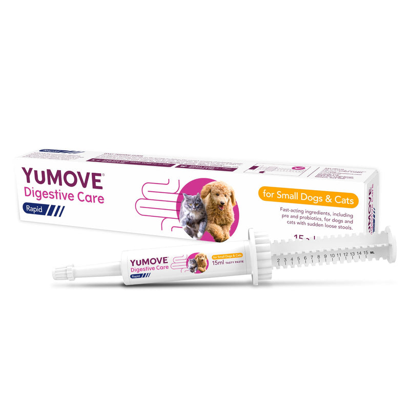 YuMOVE Digestive Care Rapid Dog & Cats Probiotic Paste for Gut Health, Digestive Supplements with Fast-Acting Ingredients for Small Dogs & Cats, 15ml Single