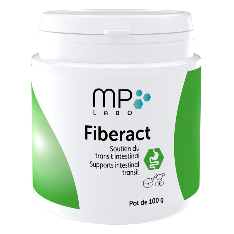 MP Labo Fiberact 100 g Jar - Supports Intestinal Transit for Dogs and Cats - Blond Psyllium Husk Powder