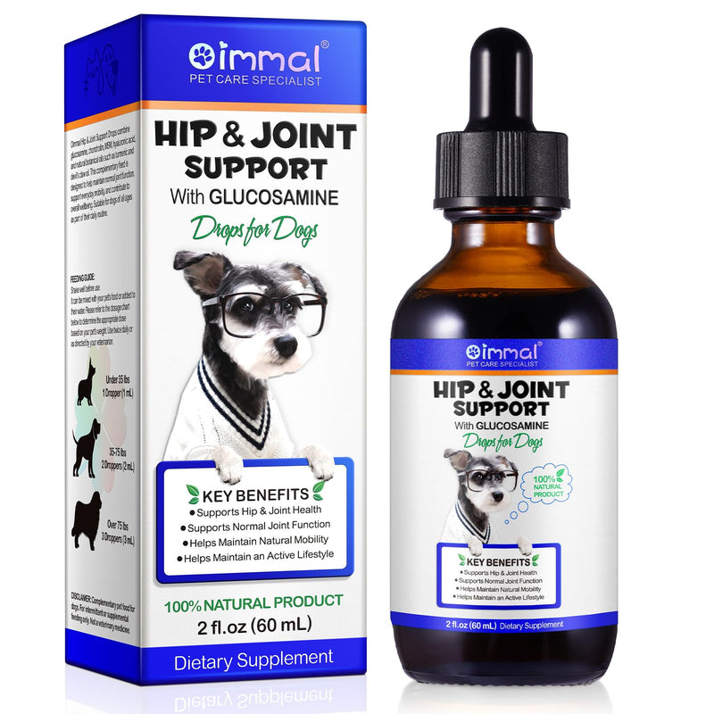 60ml Dog Joint Support Supplement, Hip & Joint Care for Dogs, With Chondroitin & Turmeric Oil for Joints Comfort & Mobility Support, Pet Supplement for Older & Stiff Dog