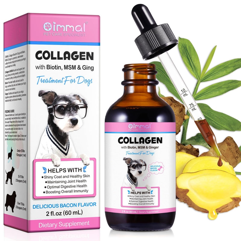 Collagen Dietary Supplement For Dogs,60ml Collagen And Msm Can Nourish And Support Your Pet'S Joints,Strengthen Bones And Enhance Joint Lubrication,Anti-Inflammatory,Enhance Immunity