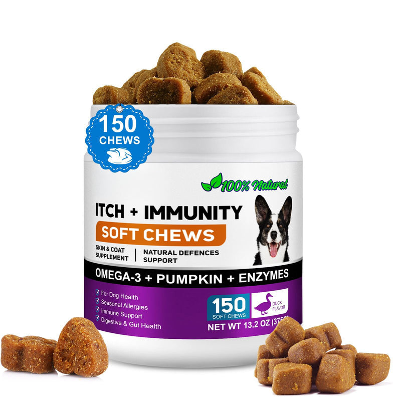Dog Allergy Relief,Itchy Dog Skin Relief Chews,Allergy Relief Immune Chews,Stop Excessive Itching, Redness, Scratching, And Paw Chewing And Relieve Seasonal Allergies