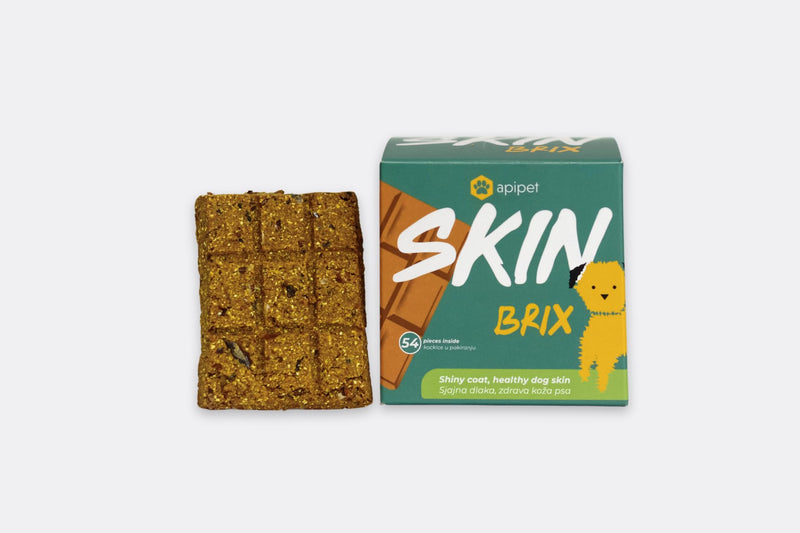 Brix Skin - Bee Pollen, Propolis & Biotin Supplement Treats for Dogs - Supports Healthy Skin & Soft Shiny Coats - Itchy Allergy Relief - Vitamin Rich for Immune System Support (54 Pieces)