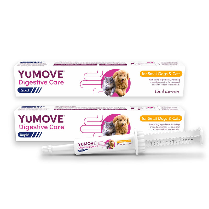 YuMOVE Digestive Care Rapid, Dog & Cats Pre and Probiotic Paste for Gut Health, Digestive Supplements with Fast-Acting Ingredients for Small Dogs & Cats, 2 x15ml 2 Pack 15ml